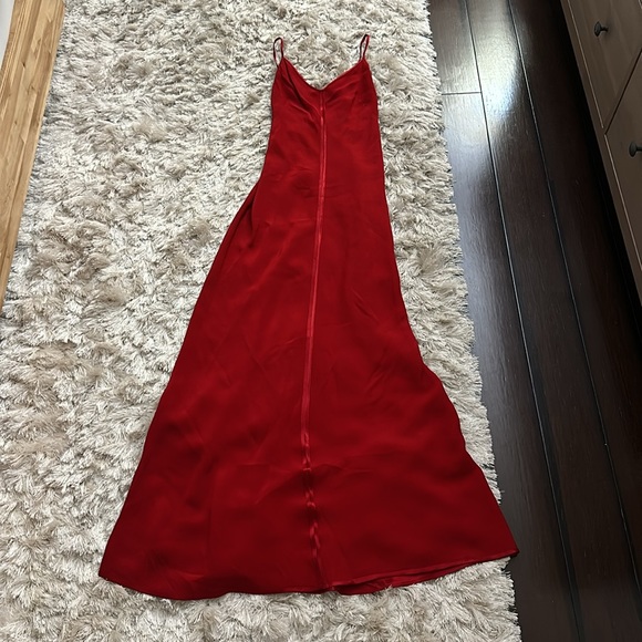 Plein Sud Red Crepe Silk tie back gown size US 6 - Picture 3 of 8